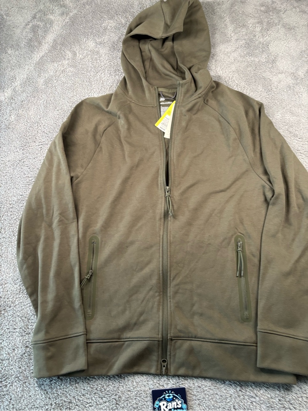 All in Motion Men’s M Full Zip Performance Hoodie Green Brown NWT $40